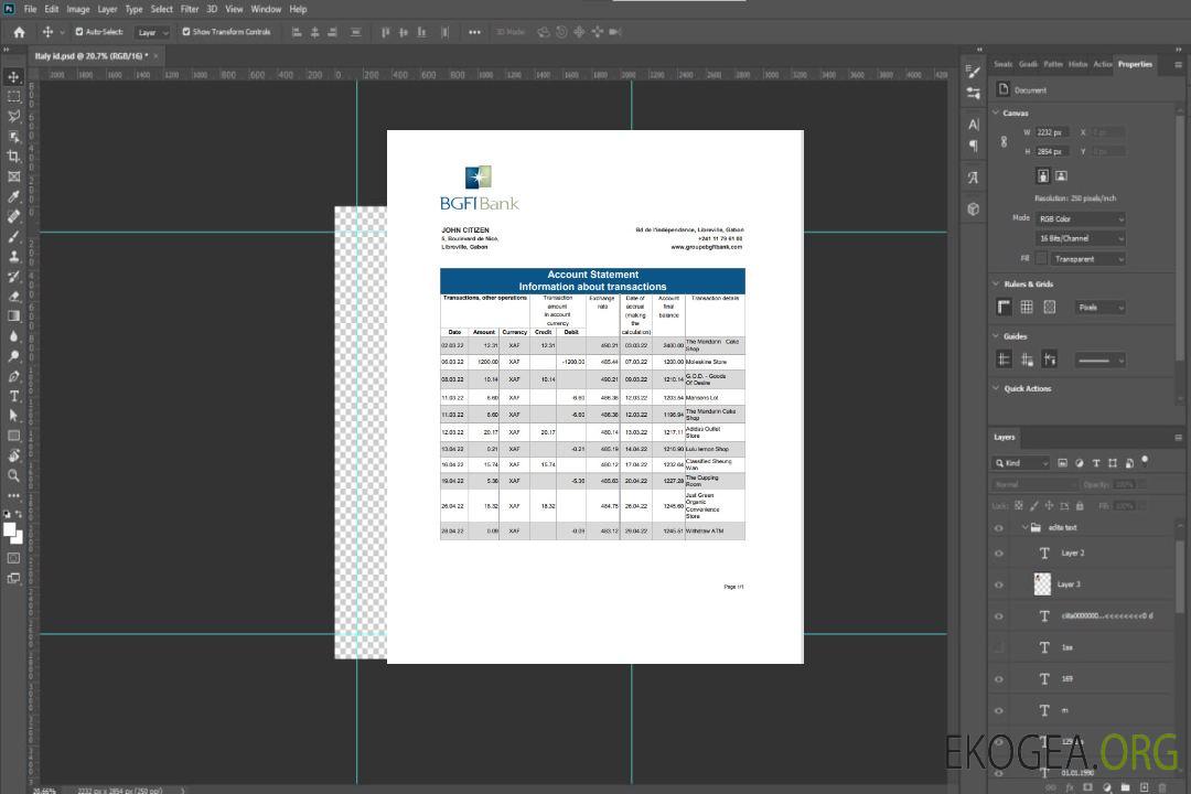 Modèle de relevé bancaire BGFI Gabon, format Excel et PDF template Modèle de relevé bancaire BGFI Gabon, format Excel et PDF template